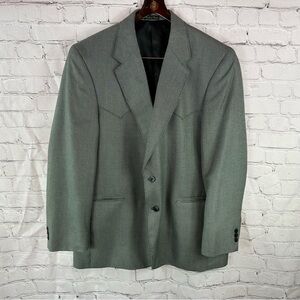 vtg circle S dallas texas western Gray Mens 48R Blazer sport coat cowboy formal